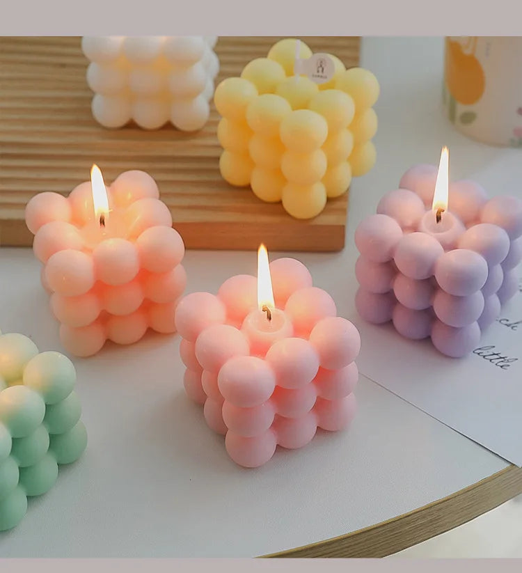 Bougie Bubble Cube – Décorative & Parfumée